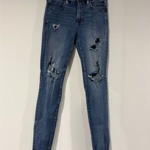 American Eagle Outfitters Ripped Blue Jeggings